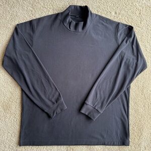 Uniqlo Men’s XL Black Mock Neck Sweater Soft Stretch Minimalist Long Sleeve